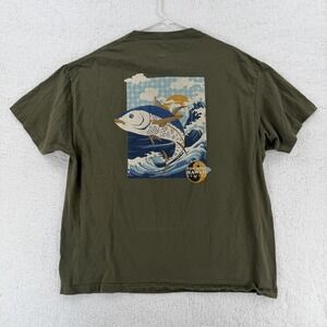 T&C Surf Designs Shirt Mens 2XL Green Hawaii Fish Graphic Short Sleeve Cotton